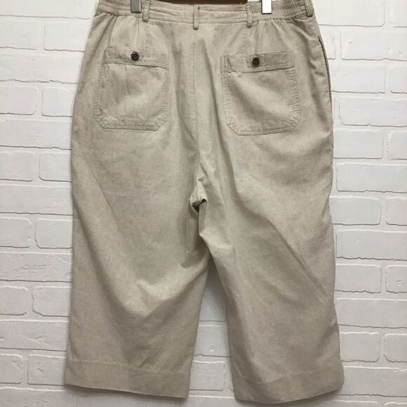LIZ Claiborne  linen cotton blend crop pants pedal pusher capris plus size 18 - Picture 3 of 13